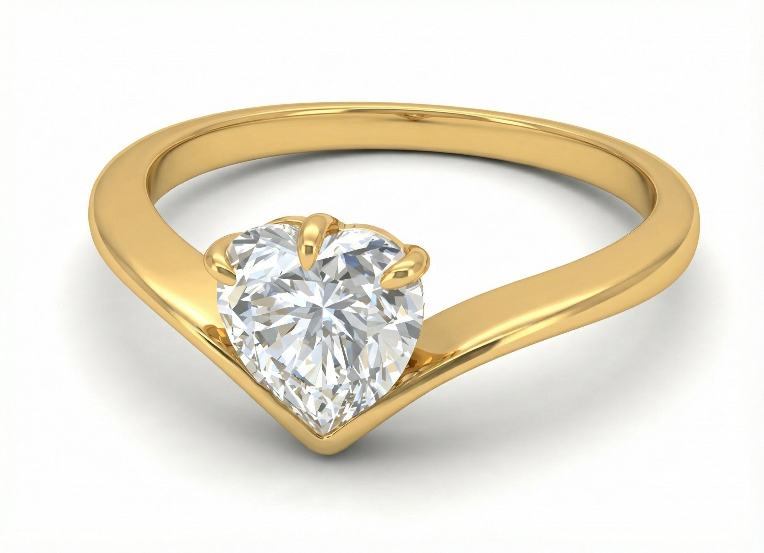 טבעת Rhea עדינה משובצת אבן בחיתוך לב