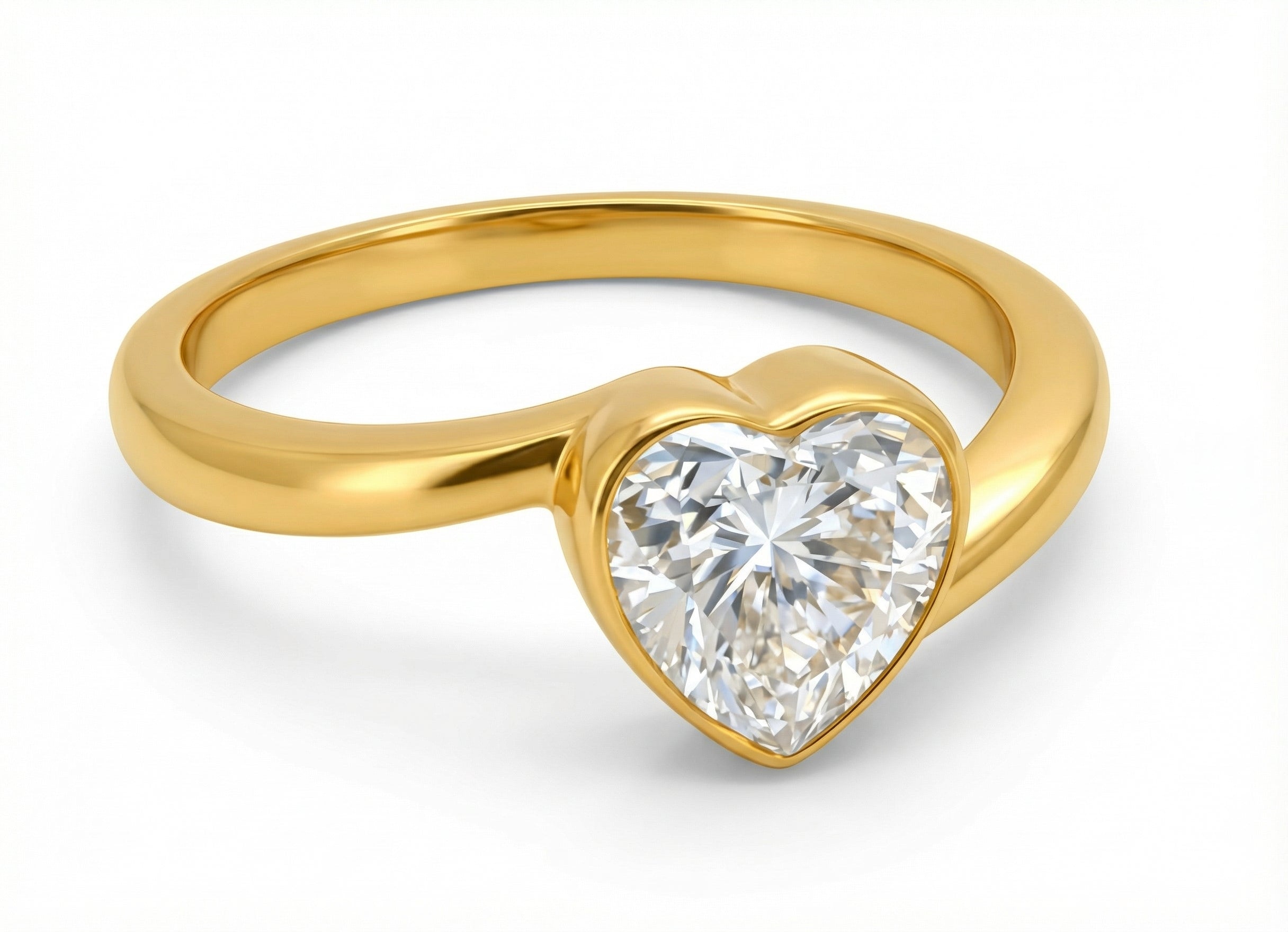 טבעת Poseidon מודרנית משובצת אבן בחיתוך לב