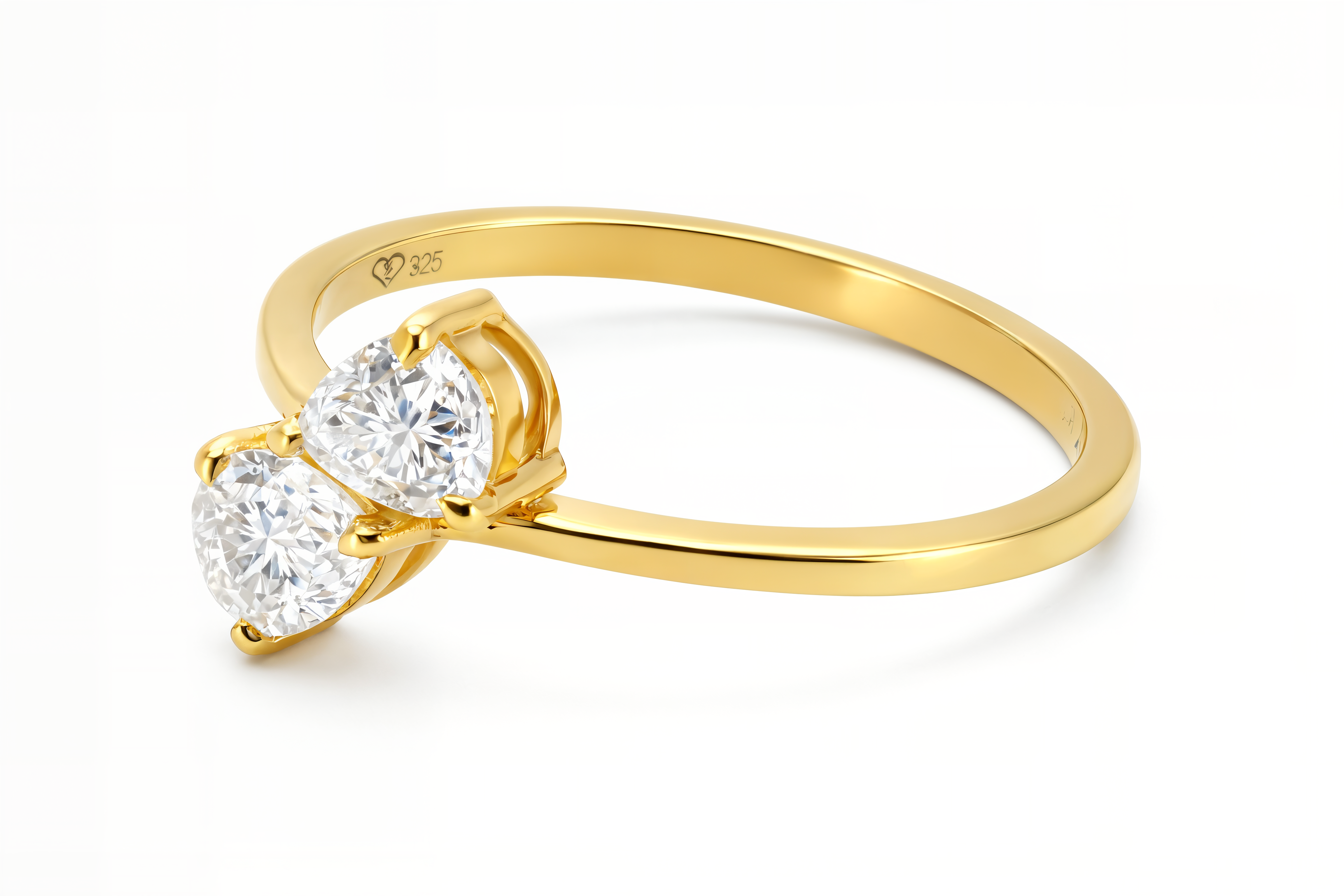 טבעת Apollo משובצת בשתי אבנים בחיתוך טיפה