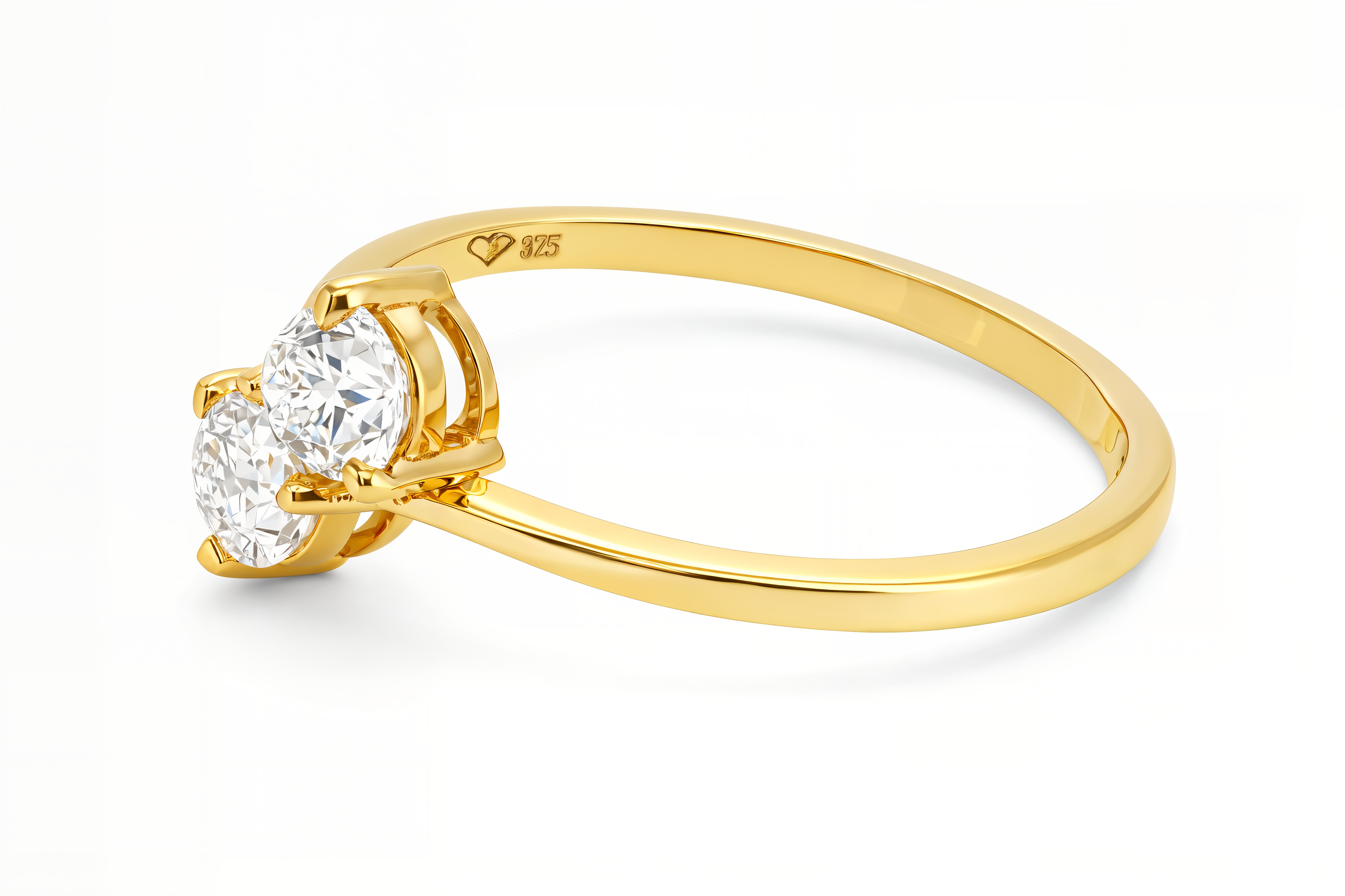 טבעת Apollo משובצת בשתי אבנים בחיתוך טיפה