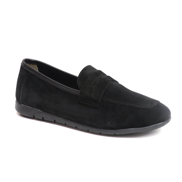 נעלי מוקסין זמש דגם ויני 063 בצבע שחור