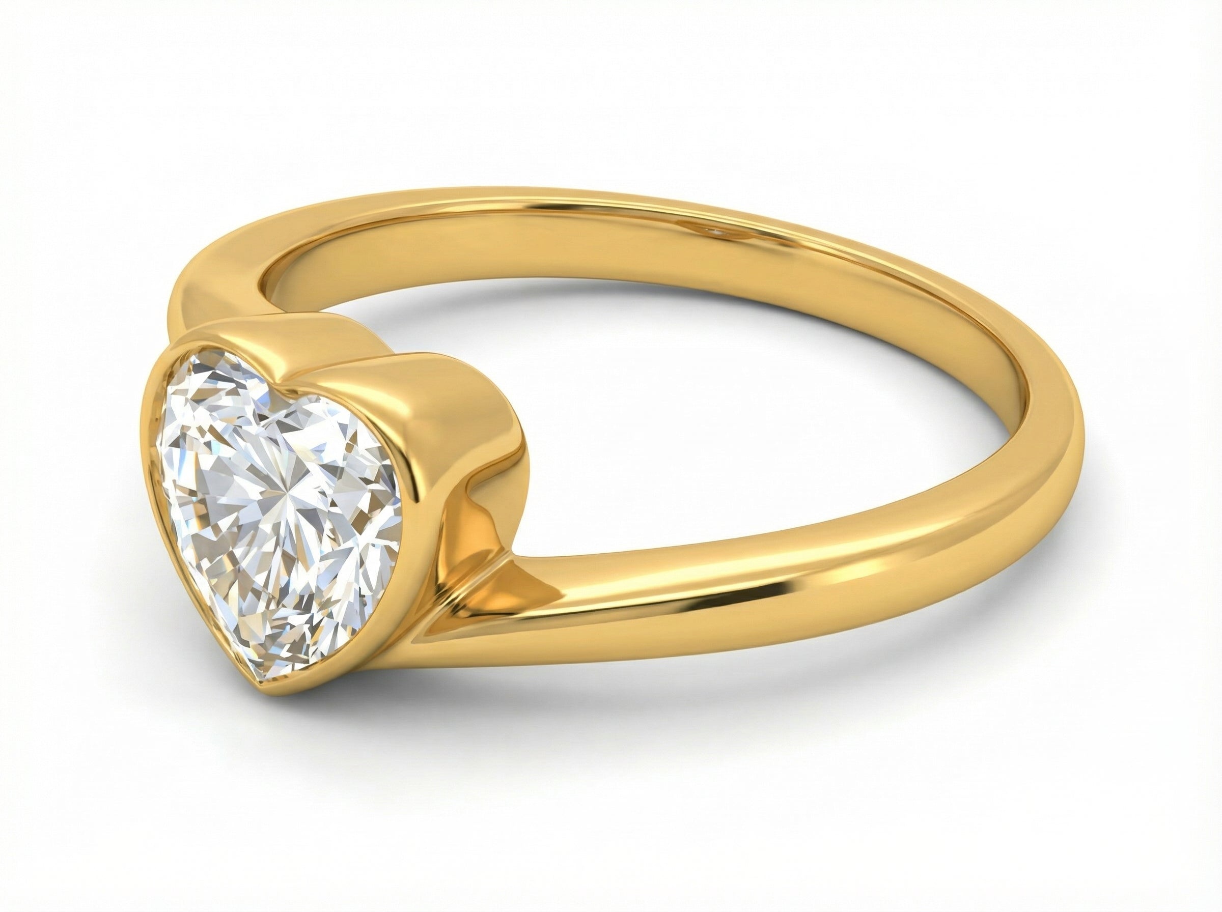 טבעת Poseidon מודרנית משובצת אבן בחיתוך לב