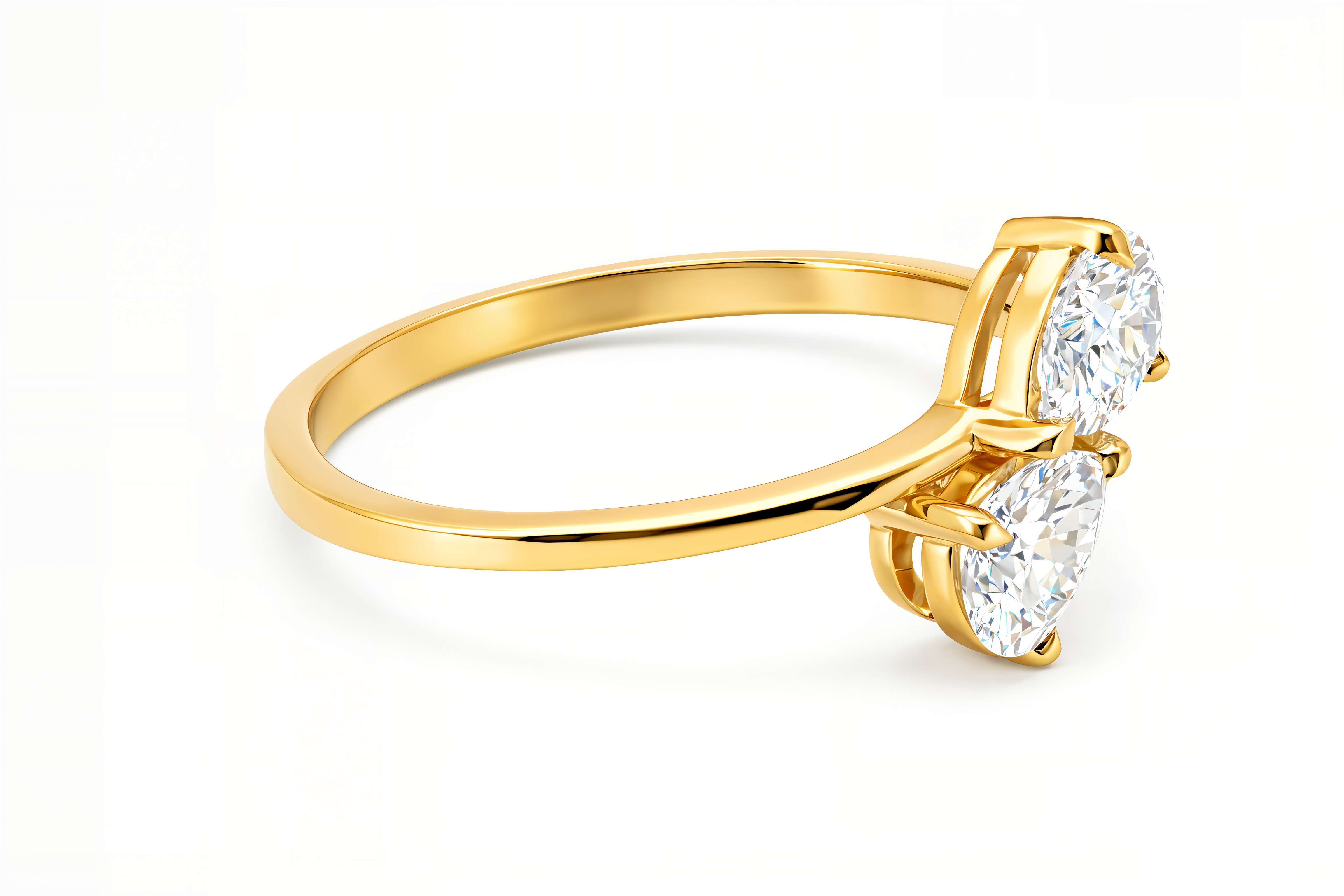 טבעת Apollo משובצת בשתי אבנים בחיתוך טיפה